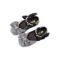 thumbnail image 1 of Xfvqtps Sparkle Princess Mary Jane Ballet for Girls Hook and Loop Strap Close Toe Pearl Mesh Bow Sequin Spring Summer Dressy Casual Shoes, 1 of 6