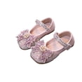 thumbnail image 1 of Xfvqtps Sparkle Princess Mary Jane Ballet for Girls Hook and Loop Strap Close Toe Rhinestone Pearl Bow Spring Summer Dressy Casual Shoes, 1 of 9