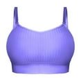 thumbnail image 1 of Xfvqtps Sports Bra for Women Adjustable Spaghetti Strap Padded Backless Ribbed Knit Elastic Yoga Bras Purple, 1 of 4