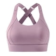 thumbnail image 1 of Xfvqtps Sports Bra for Women Cross Adjustable Straps Padded Breathable High Impact Yoga Athletic Exercise Bras Purple, 1 of 3