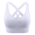 thumbnail image 1 of Xfvqtps Sports Bra for Women Cross Back Elastic Seamless Padded High Impact Yoga Athletic Exercise Bras White, 1 of 5