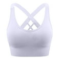 thumbnail image 1 of Xfvqtps Sports Bra for Women Cross Back Elastic Seamless Padded High Impact Yoga Athletic Exercise Bras White, 1 of 5