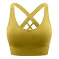 thumbnail image 1 of Xfvqtps Sports Bra for Women Cross Back Elastic Seamless Padded High Impact Yoga Athletic Exercise Bras Yellow, 1 of 6
