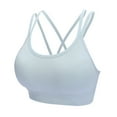 thumbnail image 1 of Xfvqtps Sports Bra for Women Cross Back Spaghetti Strap No Underwire Elastic Padded Rib Yoga Athletic Exercise Bras Sky Blue, 1 of 7