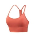 thumbnail image 1 of Xfvqtps Sports Bra for Women Medium Support Spaghetti Strap Elastic Seamless Padded High Impact Yoga Athletic Exercise Bras Orange, 1 of 6