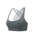 thumbnail image 1 of Xfvqtps Sports Bra for Women Multiple Spaghetti Strap Cross Back Padded Wireless Elastic Yoga Bras Gray, 1 of 5