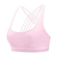 thumbnail image 1 of Xfvqtps Sports Bra for Women Multiple Spaghetti Strap Cross Back Padded Wireless Elastic Yoga Bras Pink, 1 of 6