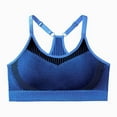 thumbnail image 1 of Xfvqtps Sports Bra for Women Racerback Adjustable Spaghetti Strap Elastic Padded High Impact Yoga Athletic Exercise Bras Blue, 1 of 3