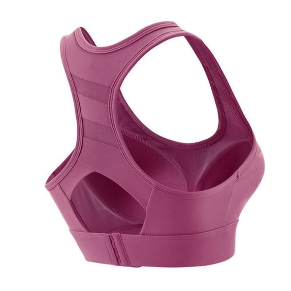 Xfvqtps Sports Bra for Women Racerback Back Buckle Padded Breathable High Impact Yoga Athletic Exercise Bras Hot Pink