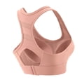 thumbnail image 1 of Xfvqtps Sports Bra for Women Racerback Back Buckle Padded Breathable High Impact Yoga Athletic Exercise Bras Pink, 1 of 4