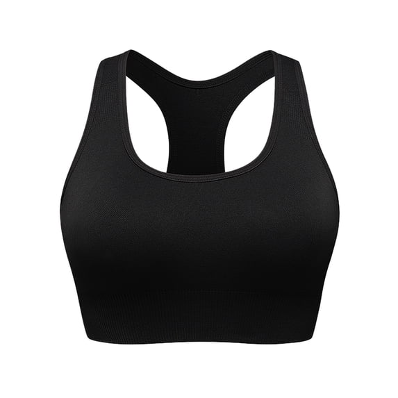 Xfvqtps Sports Bra for Women Racerback Hollow out Breathable Elastic Padded Quick Drying Yoga Athletic Exercise Bras Black