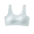 thumbnail image 1 of Xfvqtps Sports Bras for Girls Lightly Padded Fixed Cup Seamless Ice Silk Cooling Soft Comfortable Breathable Elastic Training Bras for Girls 9-18 Years Blue, 1 of 4