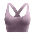 thumbnail image 1 of Xfvqtps Sports Bras for Women Cross Back Elastic Strap Padded Elastic Breathable Crop Tank Tops for Yoga Gym Fitness Gray, 1 of 3