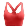 thumbnail image 1 of Xfvqtps Sports Bras for Women Cross Back Elastic Strap Padded Elastic Breathable Crop Tank Tops for Yoga Gym Fitness Red, 1 of 3