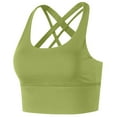 thumbnail image 1 of Xfvqtps Sports Bras for Women Cross Back Padded Elastic High Impact Comfortable Workout Tank Tops for Yoga Gym Fitness Green, 1 of 5
