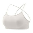 thumbnail image 1 of Xfvqtps Sports Bras for Women Cross Back Spaghetti Straps Backless Solid Color Breathable Yoga Bras White, 1 of 9