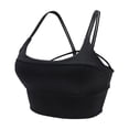 thumbnail image 1 of Xfvqtps Sports Bras for Women Double Spaghetti Strap Padded Elastic Crop Tank Tops for Yoga Gym Fitness Black, 1 of 4
