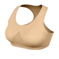 thumbnail image 1 of Xfvqtps Sports Bras for Women Racerback Mesh Wireless Elastic Pullover Comfortable Breathable Yoga Bra Beige, 1 of 7