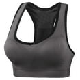 thumbnail image 1 of Xfvqtps Sports Bras for Women Racerback Standard Strap Breathable Elastic Pullover Seamless Shockproof Running Yoga Bra Gray, 1 of 3