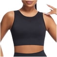 thumbnail image 1 of Xfvqtps Sports Bras for Women Sleeveless Mesh Hollow out Padded Elastic Breathable Crop Tank Tops for Yoga Gym Fitness Black, 1 of 5