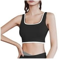 thumbnail image 1 of Xfvqtps Sports Bras for Women Standard Straps Padded Color Block Elastic Push up Breathable Crop Tank Tops for Yoga Gym Fitness Black, 1 of 5