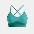 thumbnail image 1 of Xfvqtps Sports Bras for Women Wireless Spaghetti Strap Padded Push up Rib Solid Color Crop Tank Tops for Yoga Gym Fitness Army Green, 1 of 4