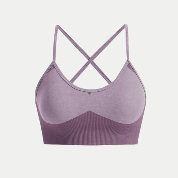 Xfvqtps Sports Bras for Women Wireless Spaghetti Strap Padded Push up Rib Solid Color Crop Tank Tops for Yoga Gym Fitness Gray