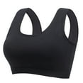 thumbnail image 1 of Xfvqtps Sports Bras for Women Wireless Standard Strap Elastic Shockproof Pullover Comfortable Breathable Yoga Bra Black, 1 of 5