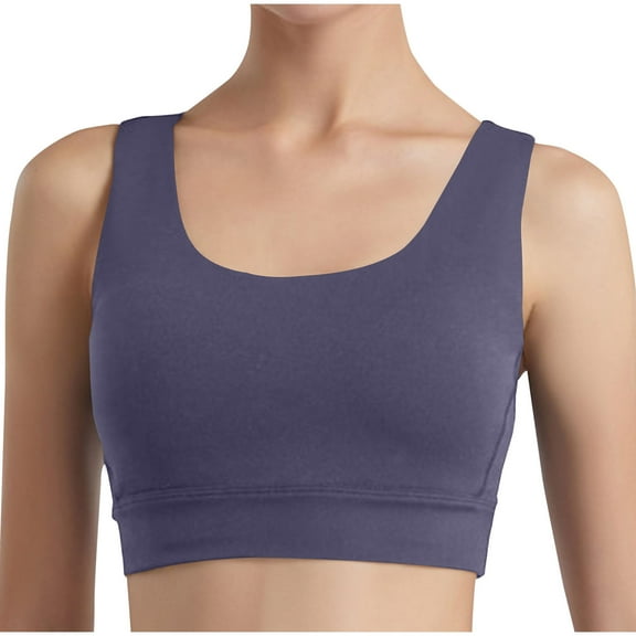 Xfvqtps Strappy Sports Bra for Women Back Cross Straps Padded Push up Athletic Running Workout Yoga Bra Gray