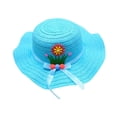 thumbnail image 1 of Xfvqtps Straw Hats for Kids Girls Flower Bow Bucket Hat Breathable Wide Brim Sun Protection Summer Beach Sun Hat, 1 of 4