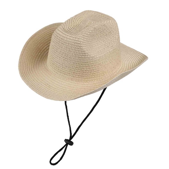 Xfvqtps Straw Hats for Men Women Adjustable Strap Breathable Bucket Hat Wide Brim Sun Protection Summer Sun Hat