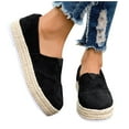 thumbnail image 1 of Xfvqtps Suede Womens Flats Soft Slip on Loafers with Memory Foam Footbed Non Slip Casual Everyday Shoes Black, 1 of 9