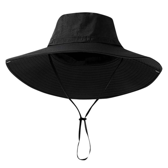 Xfvqtps Sun Hats for Men Women Adjustable Strap Fishing Hat Wide Brim UPF50+ Sun Protection Mesh Breathable Summer Bucket Hat