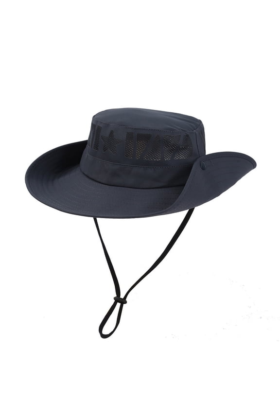 Sun Hats for Men Women Adjustable Strap Snap Fastener Bucket Hat Wide Brim Mesh Breathable Sun Protection Summer Fishing Hat