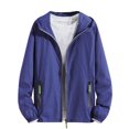 thumbnail image 1 of Xfvqtps Sun Protection Clothing for Mens Reflective Zipper Sun Protection Hoodie Long Sleeve Summer Light Jacket for Outdoor Working Fishing Hiking Navy, 1 of 6