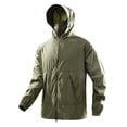 thumbnail image 1 of Xfvqtps Sun Protection Clothing for Mens Sun Protection Hoodie Full Zip up Solid Color Long Sleeve Breathable Summer Light Jacket for Fishing Hiking Athletic Running Army Green, 1 of 6