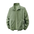 thumbnail image 1 of Xfvqtps Sun Protection Clothing for Mens Hoodie Full Zip up Solid Color Breathable Summer Jacket for Fishing Hiking Athletic Running Army Green, 1 of 5