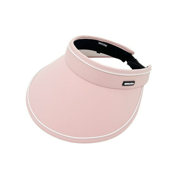 Xfvqtps Sun Visor Hats for Womens Wide Brim Adjustable Foldable Solid Color Outdoor Travel Breathable Fashion Golf Running Tennis Summer Beach Hat Pink