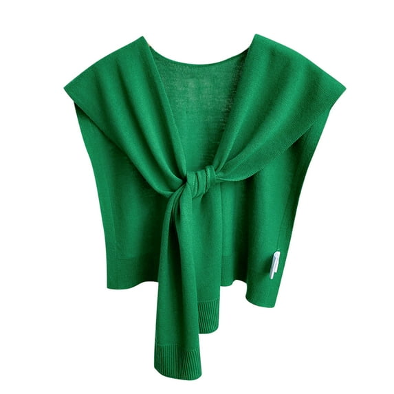 Xfvqtps Sweater Shawl Wraps for Womens Solid Color Knitted Knotted Casual Travel Scarf Wrap Cape Fashion Shoulder Tops Spring and Fall Shirt Shawl Green