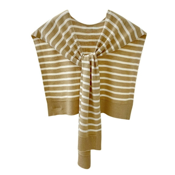 Xfvqtps Sweater Shawl Wraps for Womens Stripe Knitted Knotted Casual Travel Scarf Wrap Cape Fashion Shoulder Tops Spring and Fall Shirt Shawl Multicolor