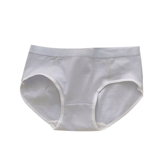 Xfvqtps Teen Girls Underwear Cotton Soft Comfortable Solid Color Panties Briefs for 9-15 Years Gray