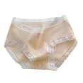 thumbnail image 1 of Xfvqtps Teen Girls Underwear Cotton Soft Comfortable Widen Edges Lace Leaf Pattern Panties Briefs for 9-12 Years Brown, 1 of 3
