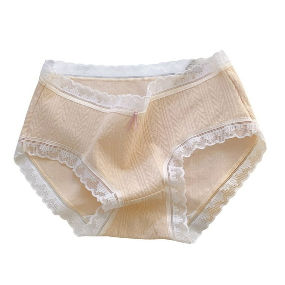 Xfvqtps Teen Girls Underwear Cotton Soft Comfortable Widen Edges Lace Leaf Pattern Panties Briefs for 9-12 Years Brown