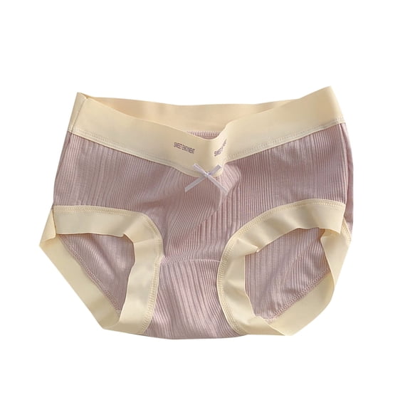 Xfvqtps Teen Girls Underwear Cotton Soft Comfortable Widen Edges Vertical Stripes Bow Panties Briefs for 9-15 Years Purple