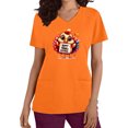 thumbnail image 1 of Xfvqtps Thanksgiving Scrub Tops for Women Soft V-Neck Scrubs Comfortable Nursing Uniforms Short Sleeve Tops Turkey Print Blouse Protective Clothing Working Uniforms with Pockets Orange, 1 of 6