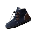 thumbnail image 1 of Xfvqtps Thermal Winter Boots for Women Fashion High Top Elastic Ankle Boots Warm Fleece Lined Slip Resistant Flat Shoes Outdoor Indoor Casual Wear Navy, 1 of 9