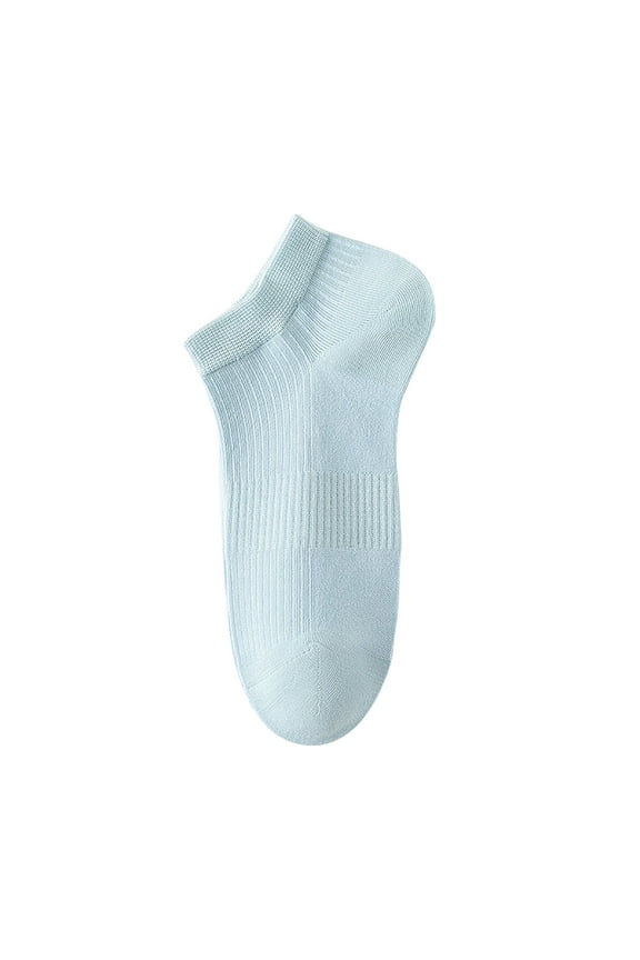Thread Socks for Womens Knitted Thin Style Ankle Solid Color Simplicity Breathable Comfortable Soft Fall Winter Socks Light Blue