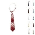 thumbnail image 1 of Xfvqtps Tie for Kids Pre-Tied Grid Pattern Adjustable Classic Neckties Uniform School Party Red, 1 of 3