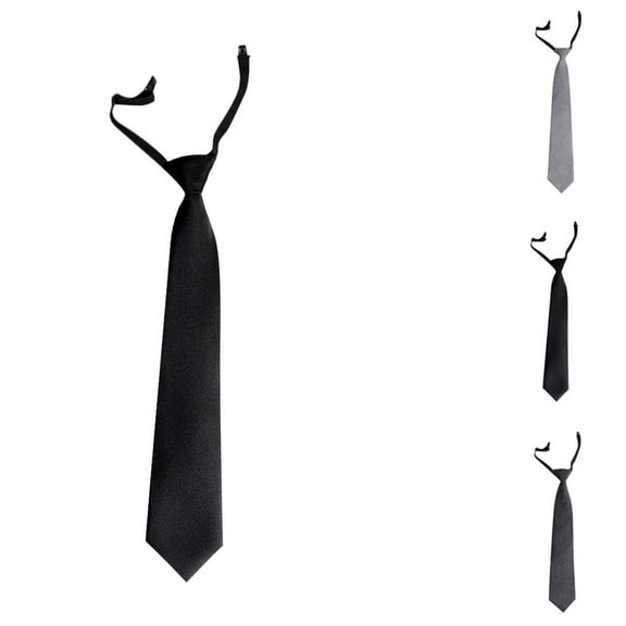Xfvqtps Tie for Kids Pre-Tied Solid Color Adjustable Classic Neckties Uniform School Party Black