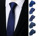 thumbnail image 1 of Xfvqtps Tie for Men Classic Neckties Navy Blue 3.15" for Formal Dress Business Stripes Polka Dot Checkered Dark Blue, 1 of 6